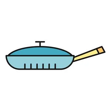 Frying pan, cooking utensil, flat design Stock Illustration