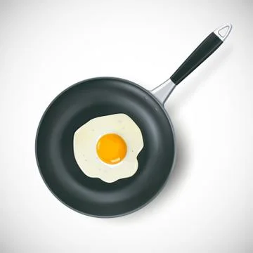 Frying Pan With Egg Stock Illustration