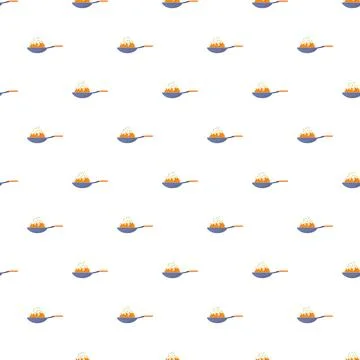 Frying pan fire cooking seamless vector pattern Stockillustratie