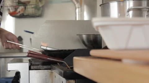 Frying pan flame Stock Footage 57224939