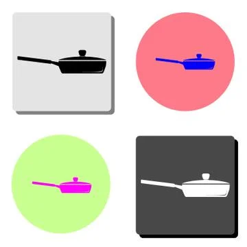 Frying pan. flat vector icon Stock Illustration