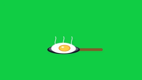 Frying pan flipping a fried egg loading animation for cooking and recipe apps Vídeo Stock 348279950