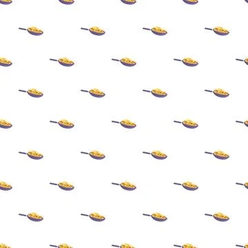 Frying pan with food seamless pattern background イラスト素材