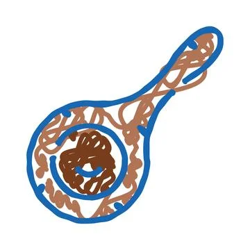 Frying pan full of smiling noodles illustration Stock Illustration