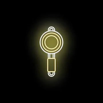 Frying pan glowing neon light icon illustration Stock Illustration