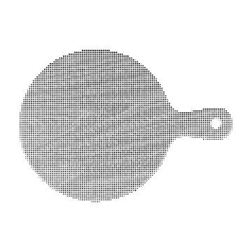 Frying pan halftone dot pattern design vector illustration on white backgroun Иллюстрация