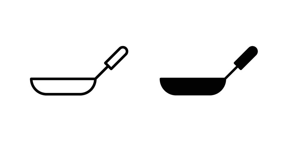 Frying pan icon for design projects and web UI Stock Illustration