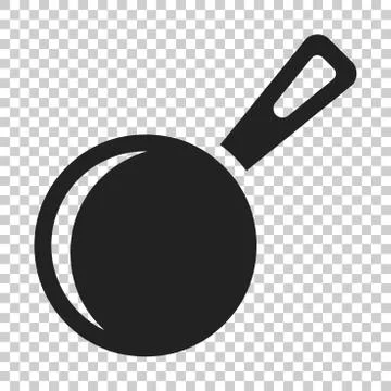 Frying pan icon in flat style. Cooking pan illustration on isolated transpare Stock Illustration