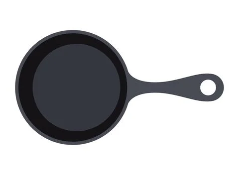 Frying pan icon in flat style. Kitchen equipment vector illustration on iso.. Illustrazione stock