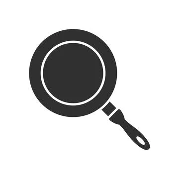 Frying pan icon in flat style. Kitchen equipment vector illustration on iso.. Illustrazione stock