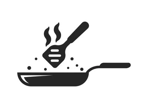 Frying pan icon in flat style. Kitchen equipment vector illustration on iso.. Illustrazione stock
