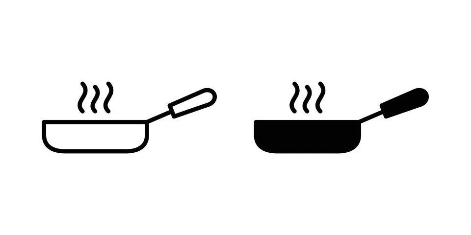 Frying pan icon Illustration set. Vector Eps10 for apps Illustrazione stock