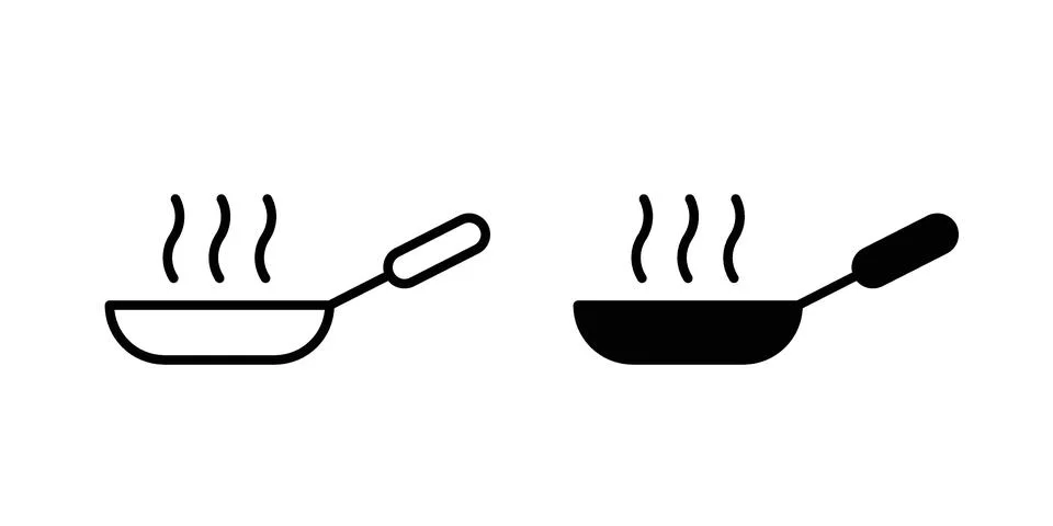 Frying pan icon illustration vector, icon set for apps Illustrazione stock