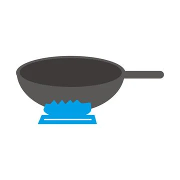 Frying pan icon. Kitchen utensil and cooking theme. Isolated design. stove icon 库存插图