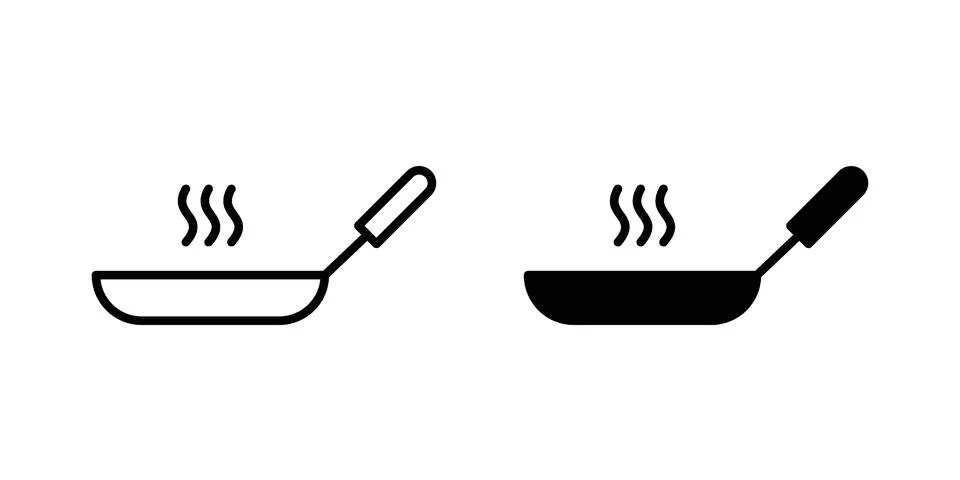 Frying pan icon modern style vectors set Illustrazione stock