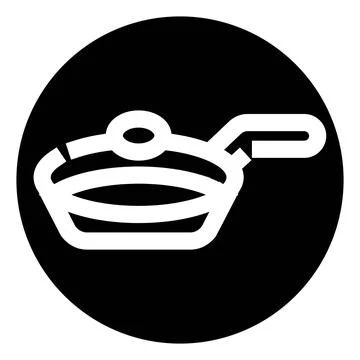 Frying pan icon outlining cooking kitchenware concept Stock Illustration