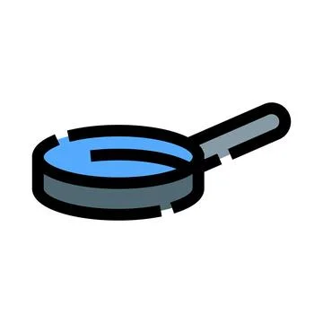 Frying pan icon outlining kitchen cooking utensil Stock Illustration