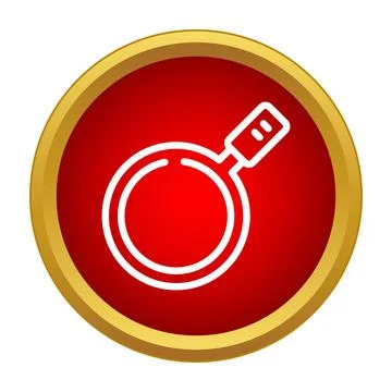 Frying pan icon on red button cooking concept Stock Illustration