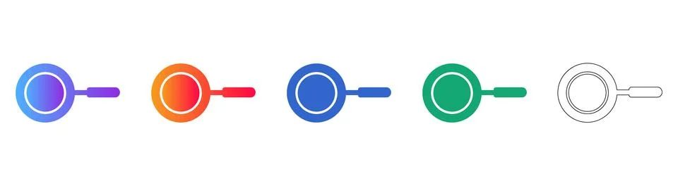 Frying Pan Icon Set Иллюстрация