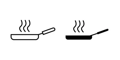Frying pan icon vector art Illustrations Illustrazione stock