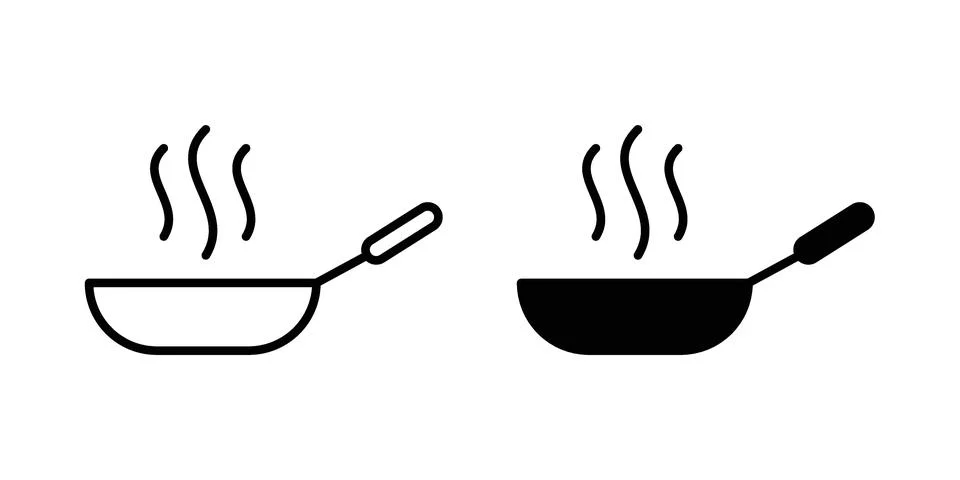 Frying pan icon vector design illustrations Illustrazione stock