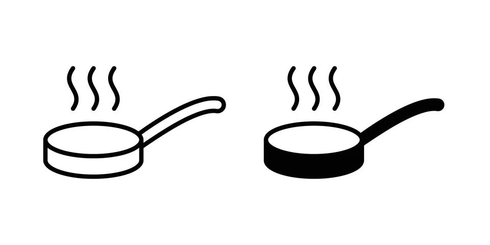 Frying pan icon vector editable eps10 Illustrazione stock