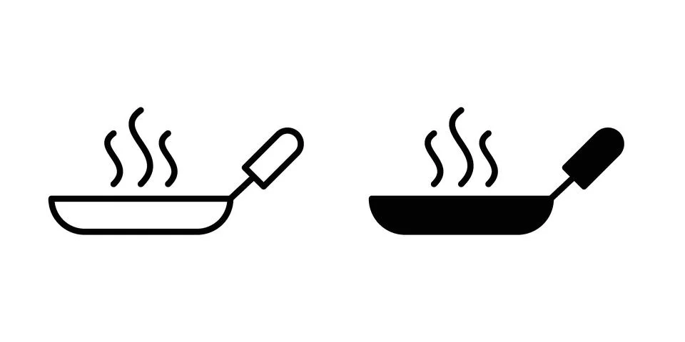 Frying pan icon vector, illustration icon set Illustrazione stock