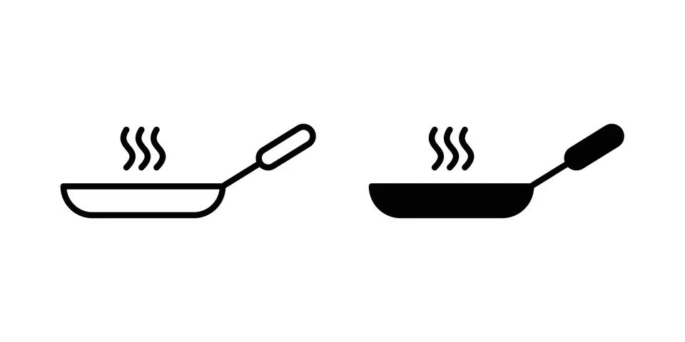 Frying pan icon vector symbol graphics Illustrazione stock