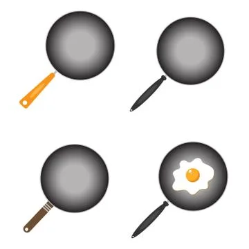 Frying pan icon on white. Stock Illustration