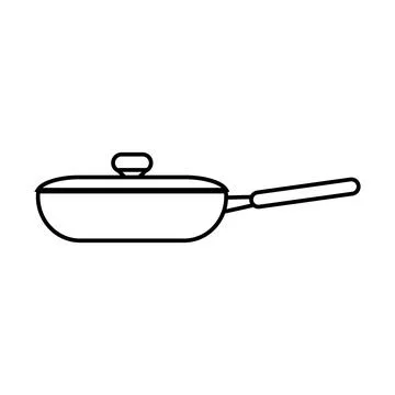 Frying pan icon on white. Illustrazione stock