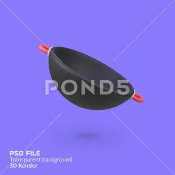 Frying Pan isolated 3d render icon illustration PSD 템플릿