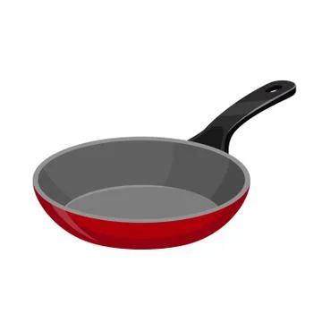 Frying pan isolated on white background. Kitchenware icon vector Stock Illustration