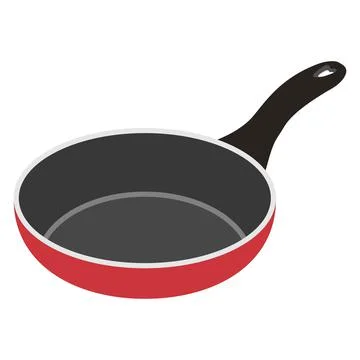 Frying pan isolated on white background. Frying pan. Silhouette symbol. Kitch Stock Illustration