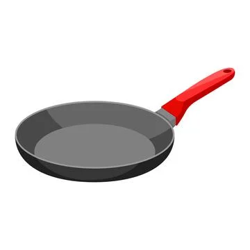 Frying pan isolated on white background. Frying pan. Silhouette symbol. Kitch Stock Illustration