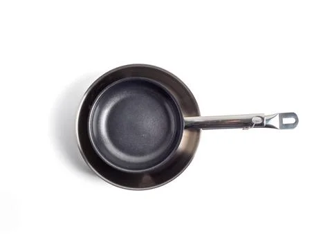 Frying pan isolated on white background. Stock Photos
