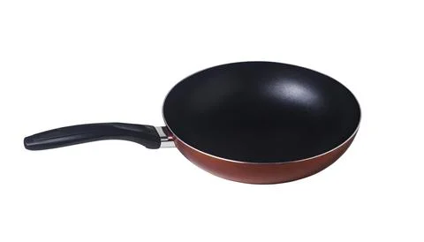 Frying pan isolated on white background. Aluminum frying pan with nonstick .. Stock Photos