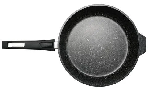 Frying pan isolated on a white background. Top view. Stock Photos