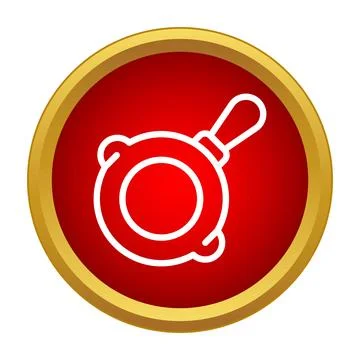 Frying pan kitchen cooking tool icon vector Stock Illustration
