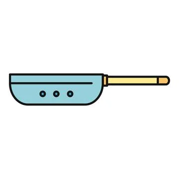 Frying pan kitchen cooking utensil for food preparation Stock Illustration