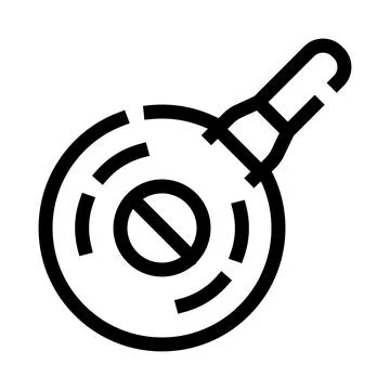 Frying pan kitchen utensil cooking line icon Stock Illustration