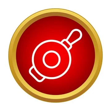 Frying pan kitchen utensil cooking icon logo design Stock Illustration
