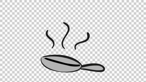 Frying Pan Kitchen Utensil line drawing animation transparent background Stock Footage 45204314