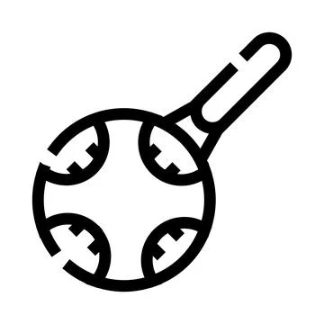 Frying pan kitchenware cooking outline icon symbol Stock Illustration