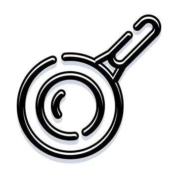 Frying pan kitchenware cooking tool outline icon Stock Illustration