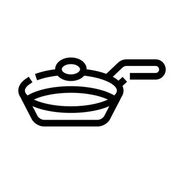 Frying pan kitchenware cooking utensil with lid icon Stock Illustration