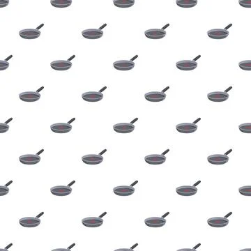 Frying pan kitchenware culinary utensil seamless pattern Stock Illustration