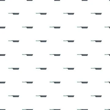 Frying pan kitchenware seamless pattern repeating background Stock Illustration