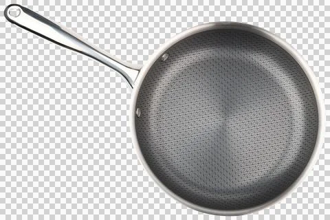 Frying pan. New nonstick pan with stainless steel handle. Stock Photos