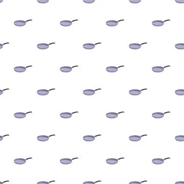 Frying pan pattern creating seamless kitchen background Stock Illustration