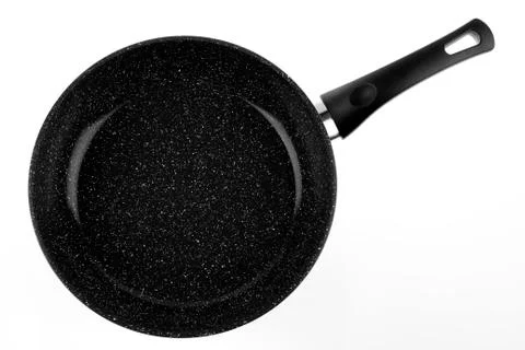 Frying pan on plain background Stock Photos